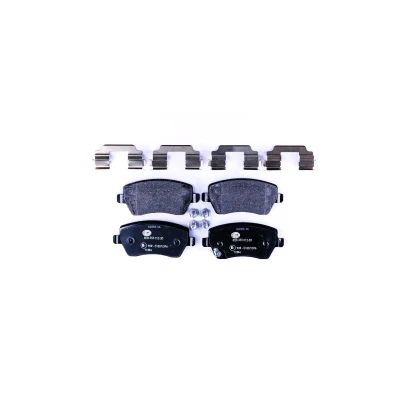 Abbildung von HELLA 8DB 355 012 301 Bremsbelagsatz mit akustischer Verschleißwarnung Bremssattelschrauben Zubehör SUZUKI: SWIFT 3, Splash, OPEL: Agila B