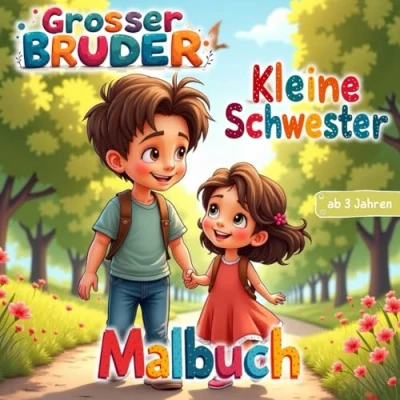 Abbildung von Großer Bruder, Kleine Schwester Malbuch: Geschwisterliebe: Momente zum Ausmalen (Geschwister Malbücher)