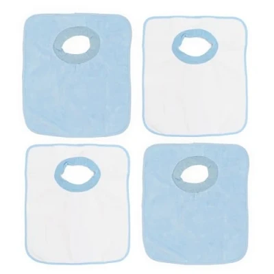 Abbildung von Ti TIN 4er Pack wasserdichte frottee Babylätzchen, 33x36 cm Lätzchen mit elatischem Verschluss für Babys von 6 bis 18 Monaten, 100% Polyester Mikrofaser und Vinylfutter
