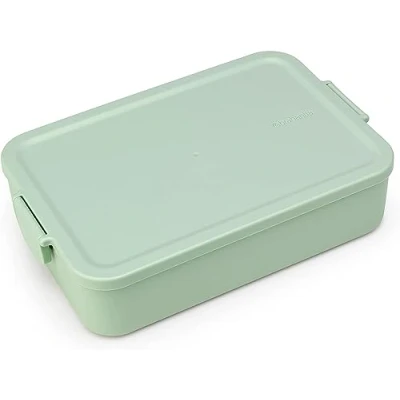 Abbildung von Brabantia Make &amp; Take Brotdose Groß Platz für Sandwiches Deckel mit Klickverschluss Gefriergeeignet Spülmaschinen Mikrowellenfest Jade Green 25,5 x 16,7 6 cm