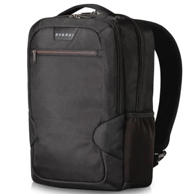 Abbildung von Everki Studio Laptop Rucksack bis 15 Zoll, Ecken Schutz System, Flach, Schwarz, 14 L