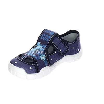 Abbildung von Viggami Jungen Hausschuhe mit Klettverschluss Adas (Blue, 32 EU)