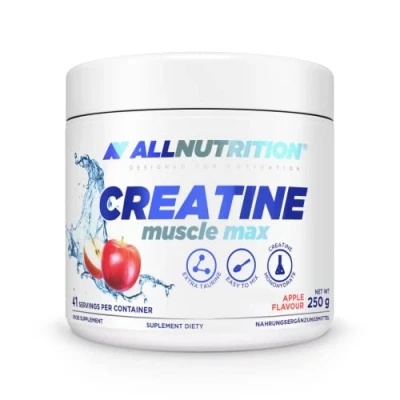 Abbildung von ALLNUTRITION Creatine Muscle Max Nahrungsergänzungsmittel Creatin Monohydrat mit Taurin Leistungssteigerung und Muskelaufbau ohne Zuckerzusatz Instantpulver 250g Apfel
