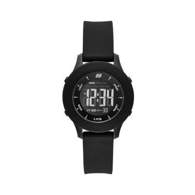 Abbildung von Skechers Damenuhren Rosencrans, Digitales Uhrwerk, 37 mm Gehäuse aus schwarzem Polycarbonat mit Silikonarmband, SR6141