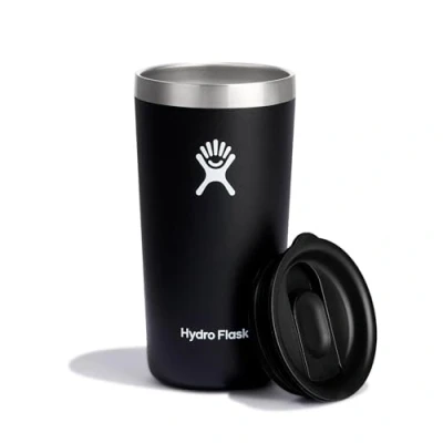 Abbildung von HYDRO FLASK Thermobecher für Unterwegs 355 ml (12 oz) Verschließbarem, Auslaufsicherem Eindrückdeckel Doppelwandiger, Vakuumisolierter Reisebecher aus Edelstahl Heiß &amp; Kalt Black