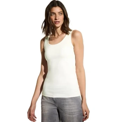 Abbildung von CECIL Damen B322820 Basic Top, Vanilla White, XXL