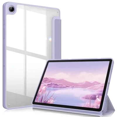 Abbildung von Fintie Hybrid Hülle für Samsung Galaxy Tab A9 Plus 11 Zoll 2023 Stoßfeste Schutzhülle mit Transparenter Hartschale auf der Rückseite Tablet A9+ SM X210/X216/X218, Pastellviolett
