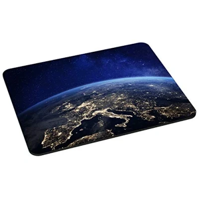 Abbildung von PEDEA Gaming und Office Mauspad 220 x 180 mm mit vernähten Rändern Rutschfester Unterseite, Space Night
