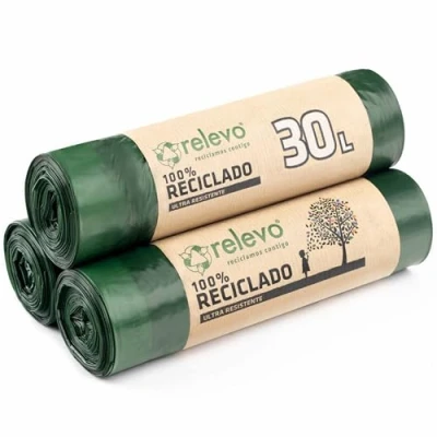 Abbildung von Relevo 45 Stück Abfallsäcke 30 Liter 100% Recycelt und Strapazierfähig