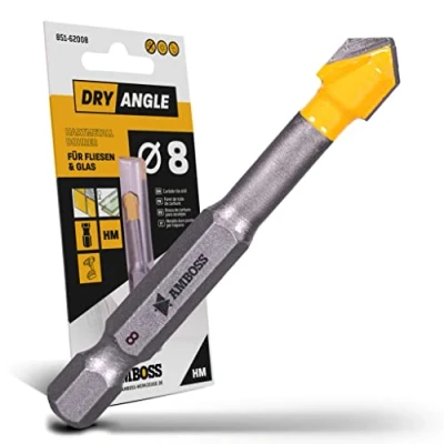 Abbildung von Amboss DryAngle Ø 8mm Fliesenbohrer Glasbohrer Keramikbohrer Sechskantschaft für Bohrmaschinen Glas/Wandfliesen/Dachziegel/Keramik bohren
