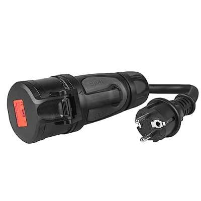 Abbildung von Green Cell Adapter von Rot 16A 400V CEE Kupplung 5 Polig Steckdose auf Schuko 230V Stecker IP44 3x2.5 mm2
