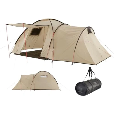 Abbildung von Grand Canyon Atlanta 3 Kombination aus Kuppelzelt und Tunnelzelt für Personen Zelt Familienzelt Mojave Desert (Beige)