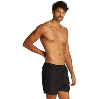 Abbildung von Calvin Klein Herren Badehose Medium Drawstring mit Tunnelzug, Schwarz (Pvh Black), XL