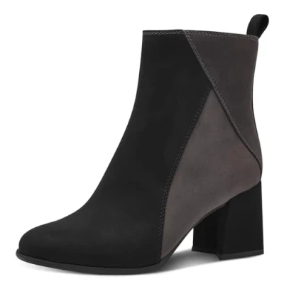 Abbildung von MARCO TOZZI Damen Stiefeletten mit Absatz Elegant Reißverschluss, Schwarz (Black Comb), 42 EU