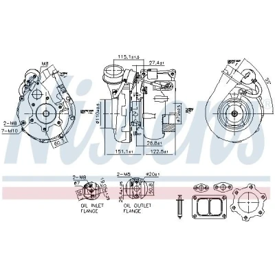 Abbildung von NISSENS 93617 Turbolader Abgasturbolader pneumatisch