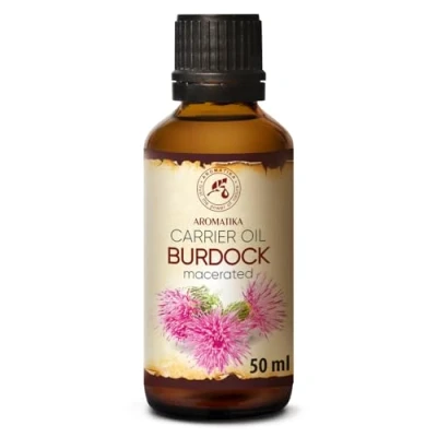 Abbildung von Klettenwurzelöl 50ml Arctium Lappa Wurzel Rein &amp; Natürlich Klettenöl Bestes Haaröl Kuröl große Vorteile für Haut Haar Körperpflege Glasflasche Burdock Oil