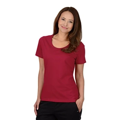 Abbildung von Trigema Damen Biobaumwolle 539201 T Shirt, Rot (Rubin C2C 536), XL