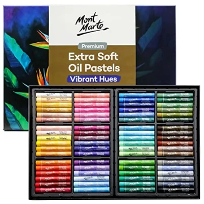 Abbildung von Mont Marte Extra weiche Ölpastellkreide,72 Stück, verschiedene helle Farben, lebendig, butterig, vielseitige Kunstpastellkreiden zum Mischen, Färben, Skizzieren