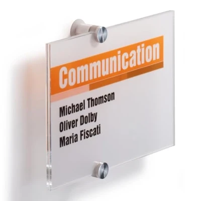 Abbildung von Durable Türschild Crystal Sign, 210 x 148 mm, mit bedruckbarer Folieneinlage, transparent, 482319