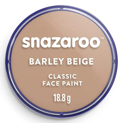 Abbildung von Snazaroo 1118909 Kinderschminke, hautfreundliche hypoallergene Gesichtschminke auf Wasserbasis, wasservermalbar, parabenfrei, 18ml Topf Gerstenbeige