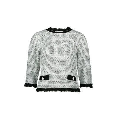 Abbildung von Betty &amp; Co MIT Fransen Strickpullover, Damen, Größe: 36, Weiß schwarz