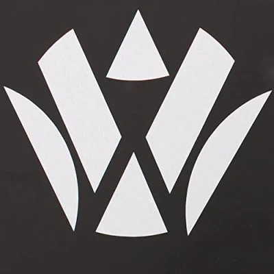 Abbildung von Finest Folia Emblem Ecken Inlays Folie Aufkleber passgenau (K006 Carbon Weiß)