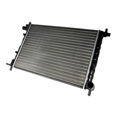 Abbildung von THERMOTEC D7G022TT Kühler, Motorkühlung Aluminium, Kunststoff für Fahrzeuge mit Klimaanlage 360 500 34 Schaltgetriebe Kühlrippen mechanisch gefügt