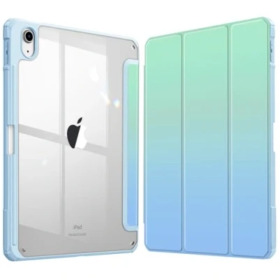 Abbildung von Fintie Hybrid Hülle für iPad 10. Generation 2022 (10.9 Zoll) mit Stifthalter Stoßfeste Schutzhülle transparenter Hartschale auf der Rückseite, Meeres Ombre