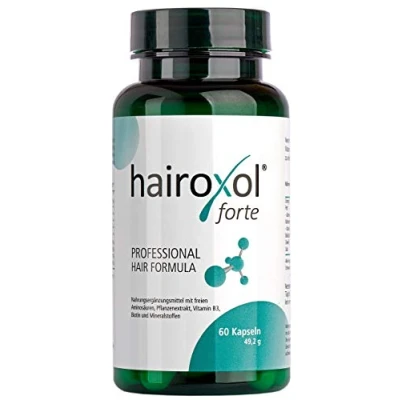 Abbildung von Hairoxol Vitamine für Haare von Frauen + Männer Nahrungsergänzungsmittel mit freien Aminosäuren, Pflanzenextrakt, Vitamin B3, Biotin, Zink, Mineralstoffe made in Germany (60 Kapseln)