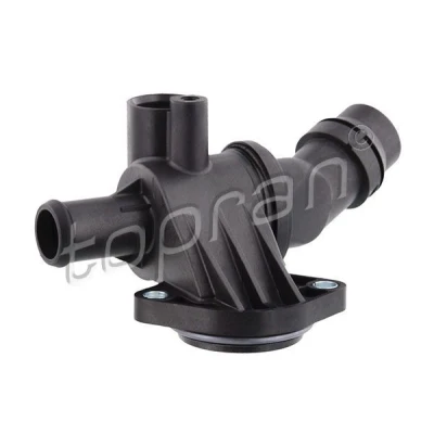 Abbildung von TOPRAN 110 355 Kühlwasserthermostat 87 mit Dichtung Gehäuse, Kunststoffgehäuse VOLKSWAGEN: Golf 5, Passat B6 Variant, SKODA: Octavia 2 Combi