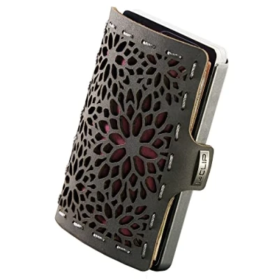 Abbildung von I CLIP Original Geldbörse mit Münzfach Leder Portemonnaie Damen Kreditkartenetui Geldklammer hochwertiger Geldbeutel Slim Wallet Lei