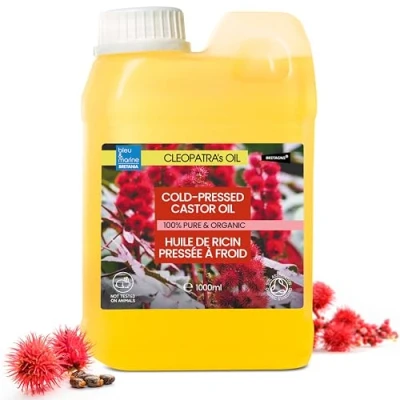 Abbildung von 100% Kaltgepresstes Rizinusöl Haarwachstumsbeschleuniger Bartpflege Anti Haarausfall Serum Hautpflege und Kollagen Boost Für Wimpern Nagelwachstum 1000 ml
