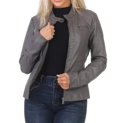 Abbildung von ONLY Damen ONLBANDIT Faux Leather Biker OTW NOOS Jacke, Plum Kitten, 32