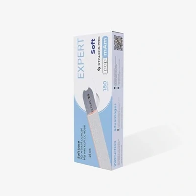 Abbildung von STALEKS PRO Ersatz Feilenhülsen mit Schaumstoff &quot;Papmam&quot; für gerade Basis Expert Eco Papier, 25 Stück (Körnung 180)