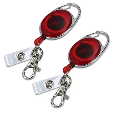 Abbildung von kwmobile 2x Schlüssel Jojo mit Ausweis Clip Schlüsselanhänger ausziehbar Kartenhalter Karabiner Anhänger Schlüsselband Karten Halter