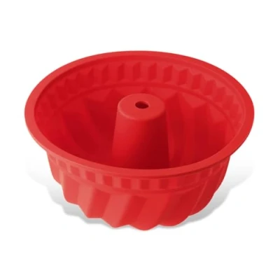 Abbildung von Dr. Oetker 1269 Gugelhupfform Ø 22 cm Flexxibel, Backform für Gugelhupf aus Silikon, Bundform eindrucksvolle Kreationen, hochwertige Silikon Kuchenform, Menge: 1 Stück, Rot