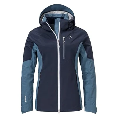 Abbildung von Schöffel Damen 2L Jacket Gaschurn L, Outdoorjacke mit wasserdichter, atmungsaktiver Membran, Winter Wanderjacke Unterarmbelüftung, Kapuze und Taschen, navy blazer, 46