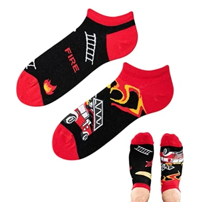 Abbildung von TODO Colours Lustige Socken mit Motiv Mehrfarbige, Bunte, Verrückte für die Lebensfreude (35 38, z LOW Feuerwehr, numeric_35)