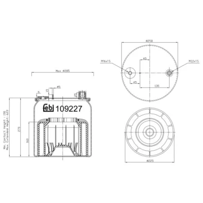 Abbildung von FEBI BILSTEIN 109227 Federbalg, Luftfederung MERCEDES BENZ: ACTROS MP4