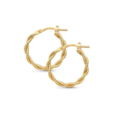 Abbildung von Amberta Italien Damen Silberne Creolen 925 Sterling Silber Gedreht Gedrehte Ohrringe 925: