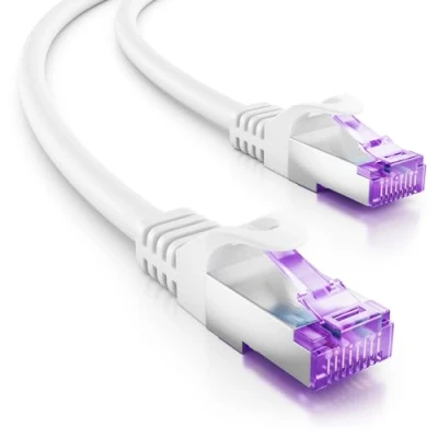 Abbildung von deleyCON 2m CAT7 Netzwerkkabel 10 Gigabit RJ45 Patchkabel Ethernet Kabel (Kupfer, SFTP PiMF Schirmung) für Highspeed LAN DSL Switch Modem Router Patchpanel CAT6 CAT5 Weiß