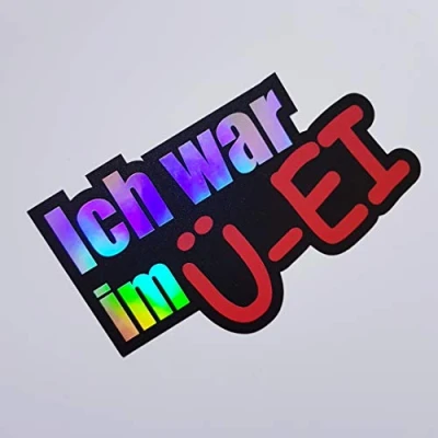 Abbildung von folien zentrum Ich war im Ü Ei 12x7,5cm Auto Aufkleber Oilslick schwarz Farbwechsel Rainbow Flip Flop Hologramm Metallic Effekt JDM Tuning Sticker Decal Fun