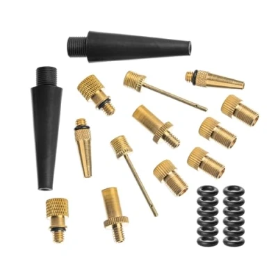 Abbildung von Ventil Adapter Set, 26 Teile, für Ball, Ballon, Gymnastik Ball und Luftmatratze, Fahrrad DV SV auf AV, AV DV, , Stand Hand Kompressor Pumpen