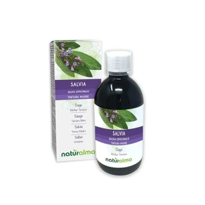 Abbildung von Salbei (Salvia officinalis) Blätter Alkoholfreier Urtinktur Naturalma Flüssig Extrakt Tropfen 500 ml Nahrungsergänzungsmittel Veganer