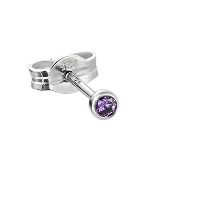 Abbildung von NKlaus Einzel Ohrstecker Silber 925er 2,50mm amethyst Zirkonia Damen Herren Kinder 6653