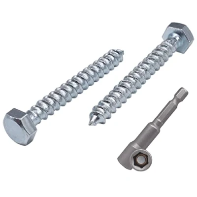 Abbildung von (70 Stück) DIN 571 Verzinkter Stahl Sechskant Holzschrauben M5 x 40 mm Schienenschrauben Sechskantschraube Schlüsselschrauben Sechskantkopf (70, mm)