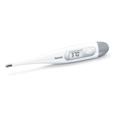 Abbildung von Beurer FT 09 Digital und Körperthermometer, wasserdicht, LCD Display mit Messbereich +/ 1 ºC, akustisches Signal, ohne Glas, Farbe Weiß