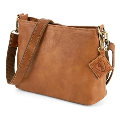 Abbildung von Berliner Bags Vintage Umhängetasche Marbella M, Große Schultertasche Crossbody Bag aus Leder, Handtasche für Damen Braun