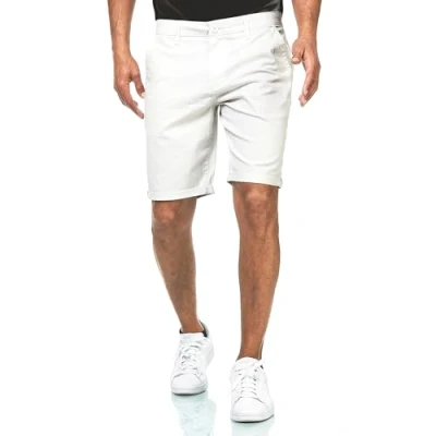 Abbildung von Smith &amp; Solo Kurze Hosen Herren Chino Shorts Kurz Baumwolle, Bermuda Hose Sommer, Laufshorts Männer Sport Trainingshose (Weiß, M)