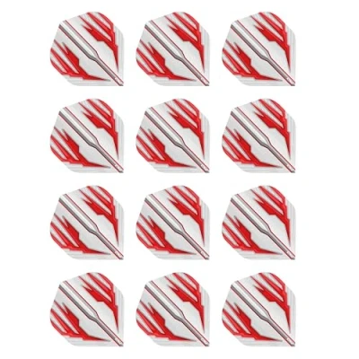 Abbildung von RED DRAGON Hardcore Radical Weiß und Rot Extra Dicke Standard Dart Flights 4 Sätze pro Packung (12 insgesamt)